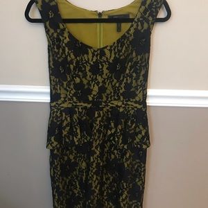 Green/black lace cocktail dress